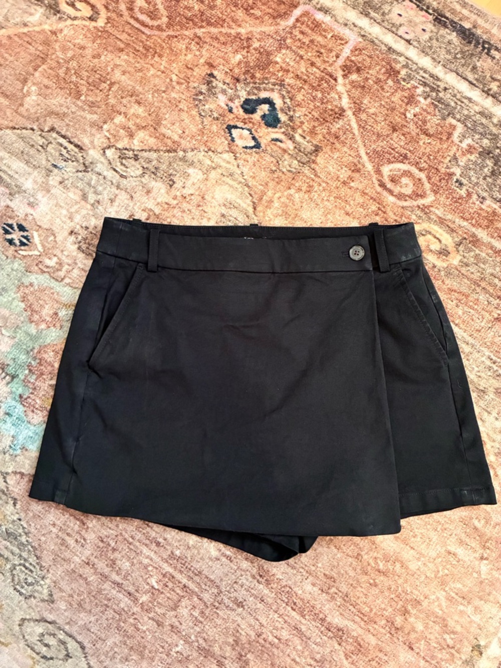 J. Crew Black Wrap-Front Skort